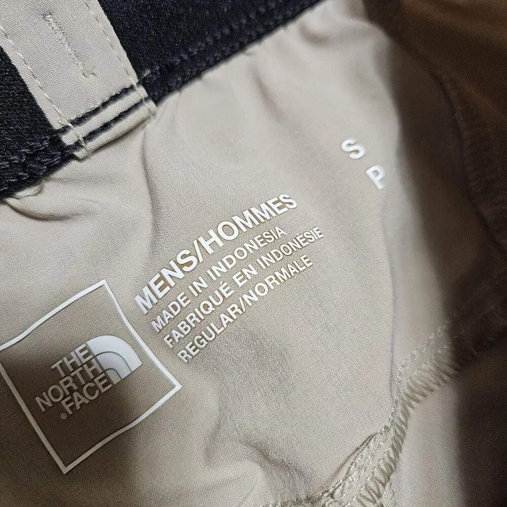 The North Face Essential Pant Mens S Outdoor Stretch TNF Running Zip Ankle Beige